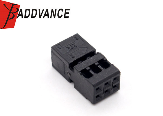 6 Pin Female Electrical Automotive Connector Black With Terminals For Car