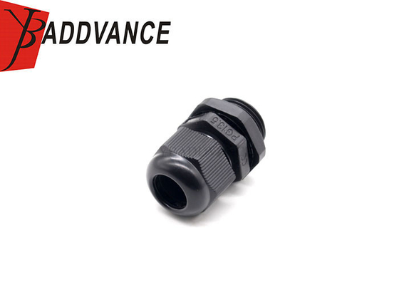 PG13.5 Nylon IP68 Plastic Black Color Connector Cable Gland 5mm Min 12mm Max