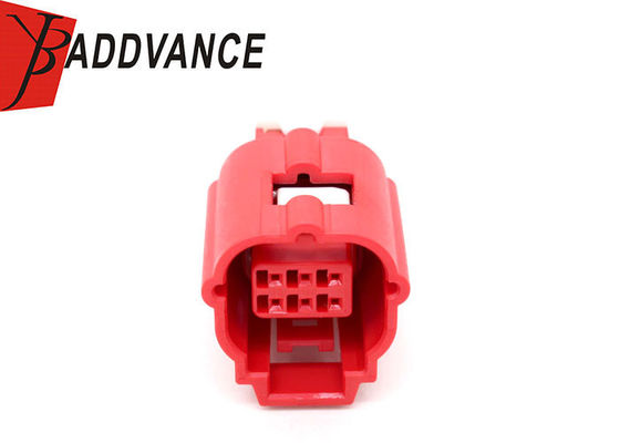 6 Pin Female Waterproof Automotive Connectors Red For OBD System Of Motorcycle